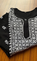 将图像加载到图库查看器中, Women's Lucknowi Handcrafted Modal Cotton Chikankari Kurti - HONC0298738