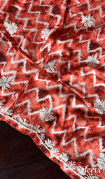 Load image into Gallery viewer, Women's Lakhnavi Handcrafted Cotton Chikankari Unstitched Kurti Fabric - HONC0268845