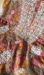 Load image into Gallery viewer, Alveena Women's Lakhnavi Handcrafted Cotton Unstitched Chikankari Kurta And Dupatta Set - HONC0251552