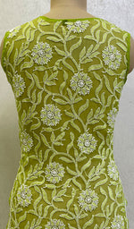 Load image into Gallery viewer, Women's Lucknowi Handcrafted Faux-Georgette Chikankari Top- HONC0140438