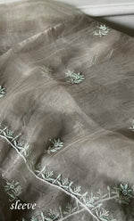 Load image into Gallery viewer, Women's Lakhnavi Handcrafted Pure Organza Chikankari Unstitched Kurta And Dupatta Set- HONC0311242