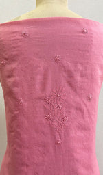 将图像加载到图库查看器中, Women's Lakhnavi Handcrafted Chanderi Silk Chikankari Full Suit Material - HONC0173440