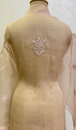 将图像加载到图库查看器中, Women's Lakhnavi Handcrafted Semi Stitched Pure Organza Chikankari Top - HONC0138438