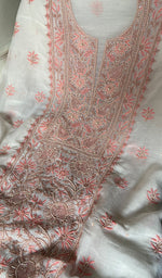 Load image into Gallery viewer, Women's Lakhnavi Handcrafted Mul Chanderi Unstitched Kurta And Dupatta Set - HONC0343190