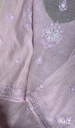 Load image into Gallery viewer, Women's Lakhnavi Handcrafted Mul Chanderi Semi -stitched Kurta And Dupatta Set - HONC0282559