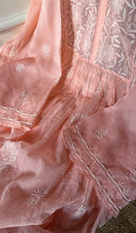 将图像加载到图库查看器中, Sehmat Lakhnavi Handcrafted Kota Cotton Semi -Stitched Kurta And Dupatta Set- HONC0294490