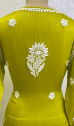 Load image into Gallery viewer, Women's Lakhnavi Handcrafted Modal Cotton Chikankari Kurta And Palazzo Set - HONC014311