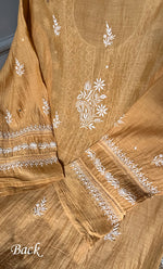 Load image into Gallery viewer, Women's Lakhnavi Handcrafted Mul Chanderi Semi - Stitched Kurta And Dupatta Set - HONC0284760
