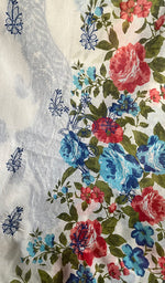 将图像加载到图库查看器中, Women's Lakhnavi Handcrafted Cotton Chikankari Unstitched Kurti Fabric - HONC0284307