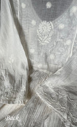 将图像加载到图库查看器中, Women's Lakhnavi Handcrafted Mul Chanderi Semi - Stitched Angrakha And Dupatta Set- HONC0267146