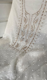 将图像加载到图库查看器中, Women's Lakhnavi Handcrafted Mul Chanderi Unstitched Kurta And Dupatta Set - HONC0311955