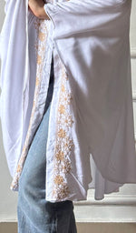 Load image into Gallery viewer, Women's Lucknowi Handcrafted Cotton Chikankari Kaftan - HONC0352340