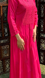 Load image into Gallery viewer, Women's Lucknowi Handcrafted Modal Cotton Chikankari Kurti - HONC0232223