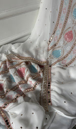 Load image into Gallery viewer, Women's Lucknowi Handcrafted Viscose Georgette Unstitched Chikankari Kurta and Dupatta Set- HONC0329582