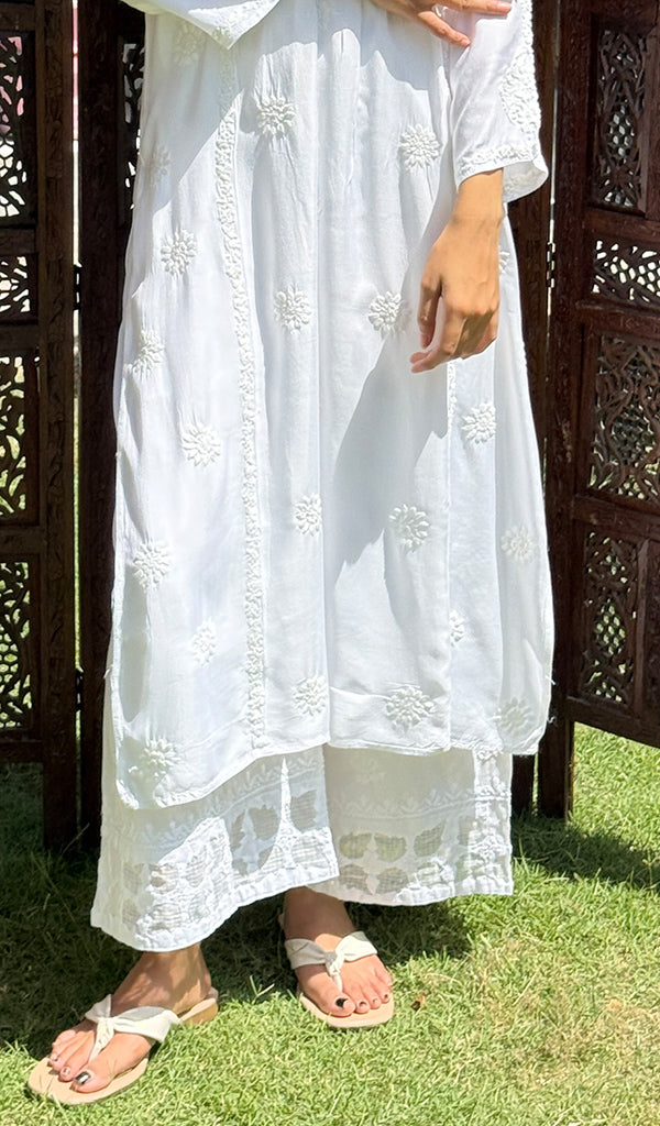 Women's Lucknowi Handcrafted Modal Cotton  Chikankari Kurti - HONC0151549