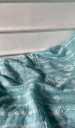 将图像加载到图库查看器中, Aavya Women's Lakhnavi Handcrafted Mul Chanderi Unstitched Kurta And Dupatta Set - HONC0348671
