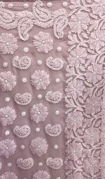 将图像加载到图库查看器中, Women's Lucknowi Handcrafted Faux-Georgette Chikankari Saree - HONC0196357
