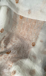将图像加载到图库查看器中, Women's Lakhnavi Handcrafted Pure Organza Chikankari Unstitched Kurta And Dupatta Set- HONC0305187