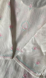 将图像加载到图库查看器中, Women's Lakhnavi Handcrafted Mul Chanderi Semi - Stitched Kurta And Dupatta Set - HONC0271138