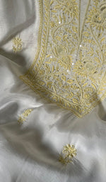 Load image into Gallery viewer, Ashima Women's Lucknowi Handcrafted Muslin Chikankari Unstitched Suit Material - HONC0243931