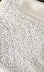 将图像加载到图库查看器中, Women's Lakhnavi Handcrafted Cotton Chikankari Unstitched Kurti Fabric - HONC0324597