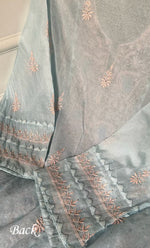 Load image into Gallery viewer, Women's Lakhnavi Handcrafted Mul Chanderi Semi - stitched Kurta And Dupatta Set- HONC0305142