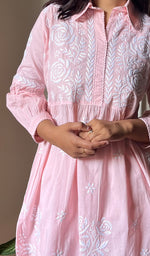 Load image into Gallery viewer, Women's Lakhnavi Handcrafted Cotton Chikankari Kurta And Palazzo Set - HONC0290433