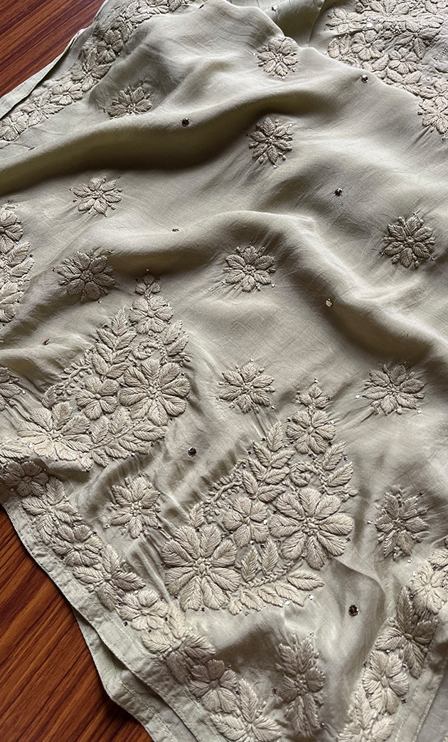 Women's Lakhnavi Handcrafted Muslin Chikankari Kurti - HONC0175632