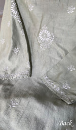 Load image into Gallery viewer, Women's Lakhnavi Handcrafted Chanderi Silki Semi - Stitched Kurta And Dupatta Set - HONC0371447