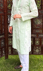 Load image into Gallery viewer, Men's Lucknowi Handcrafted Cotton Chikankari Kurta - HONC0315392