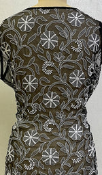 Load image into Gallery viewer, Women's Lucknowi Handcrafted Faux-Georgette Chikankari Top- HONC0140438