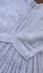 将图像加载到图库查看器中, Women's Lakhnavi Handcrafted Cotton Chikankari Anarkali - HONC0276022