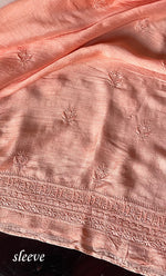 将图像加载到图库查看器中, Lucknowi Handcrafted Raw Silk Chikankari Unstitched Men's Kurta Fabric - HONC0288528