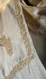 Load image into Gallery viewer, Women's Lakhnavi Handcrafted Munga Silk Chikankari Dupatta - HONC0180059