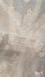 将图像加载到图库查看器中, Women's Lakhnavi Handcrafted Organza Chikankari Unstitched Full Suit Material - HONC0271219