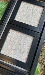 Load image into Gallery viewer, Handcrafted Chikankari Tray with Two Coasters – Wooden Frame - HONC0313531
