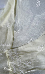 Load image into Gallery viewer, Women's Lakhnavi Handcrafted Mul Chanderi Semi -stitched Chikankari Full Suit Material - HONC0296119