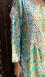 Load image into Gallery viewer, Women's Lucknowi Handcrafted Cotton Chikankari Kurti - HONC0120076