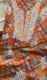 将图像加载到图库查看器中, Women's Lakhnavi Handcrafted Cotton Chikankari Kurta And Kurta Dupatta Set - HONC0264800