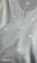 Load image into Gallery viewer, Women's Lakhnavi Handcrafted Maheshwari Mul Chanderi Unstitched Kurta And Dupatta Set - HONC0282231