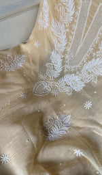 Load image into Gallery viewer, Women's Lakhnavi Handcrafted Mul Chanderi Unstitched Kurta And Dupatta Set- HONC0362574