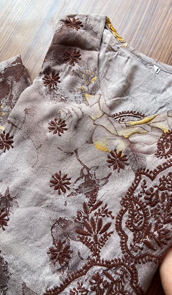 Women's Lakhnavi Handcrafted Cotton Chikankari Kurti - NC4112