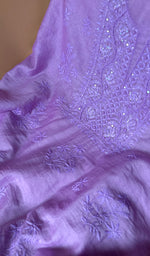 Load image into Gallery viewer, Women's Lakhnavi Handcrafted Mul Chanderi Unstitched Chikankari Full Suit Material - HONC0370488