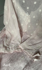 Load image into Gallery viewer, Women's Lakhnavi Handcrafted Mul Chanderi Semi - stitched Kurta And Dupatta Set- HONC0294456