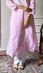 Load image into Gallery viewer, Women's Lakhnavi Handcrafted Kota Cotton Chikankari Kurti - HONC0360454