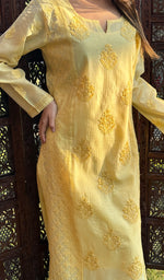 Load image into Gallery viewer, Masooma Women's Lucknowi Handcrafted Chanderi Silk Chikankari Kurti - HONC0257296