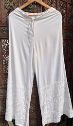 Load image into Gallery viewer, Women's Lucknowi Handcrafted Rayon Chikankari Palazzo - HONC0254863