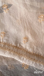 将图像加载到图库查看器中, Women's Lakhnavi Handcrafted Pure Organza Chikankari Unstitched Kurta And Dupatta Set- HONC0263885