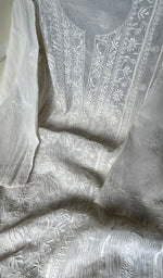 将图像加载到图库查看器中, Women's Lakhnavi Handcrafted Mul Chanderi Semi - Stitched Kurta And Dupatta Set - HONC0266159