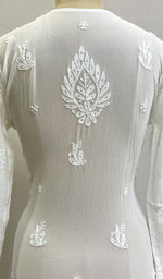 Load image into Gallery viewer, Women's Lakhnavi Handcrafted Viscose Georgette Chikankari Kurti- HONC0161854